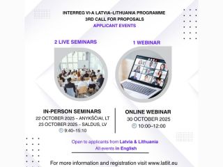Iespēja piedalīties Latvijas - Lietuvas programmas informatīvajos semināros